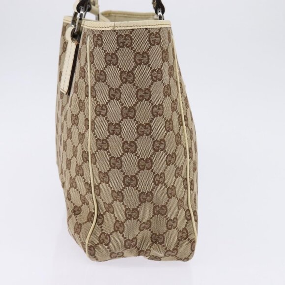 GUCCI GG Canvas Tote Bag Beige Silver 113017 Auth - Picture 4 of 14